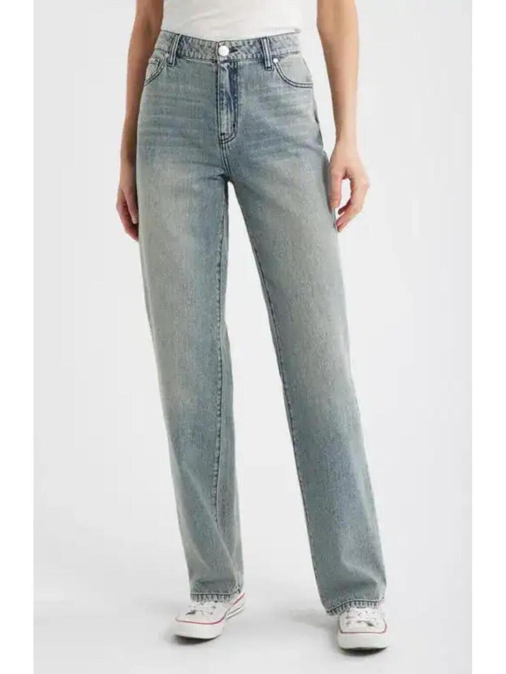 1822 Denim Light Wash Straight Leg Jeans Size 16